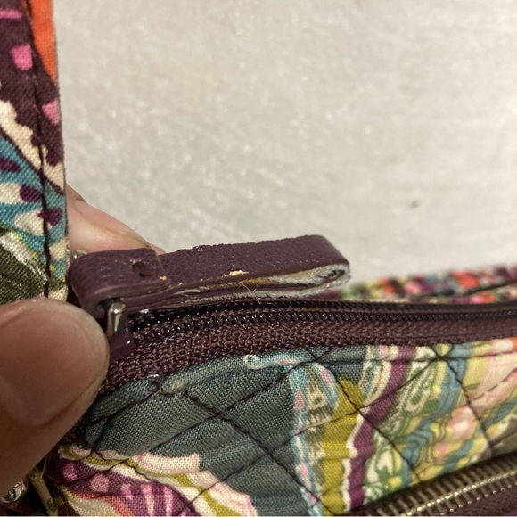 Vera Bradley Green Multicolor Quilted Handbag Bag Crossbody Purse Paisley Floral - Picture 5 of 10